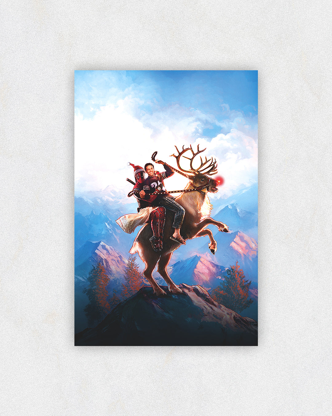 Deadpool Christmas Reindeer Poster