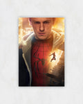 Unmasked Peter Parker Cityscape Poster