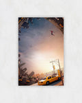 Spider-Man Fisheye Cityscape Swing Poster