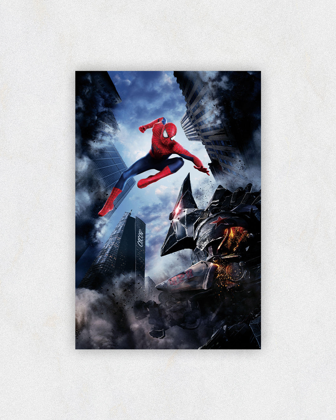Spider-Man vs. Mechanical Rhino Battle Poster