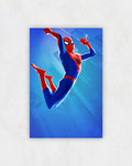 Animated Spider-Man Blue Halftone Poster