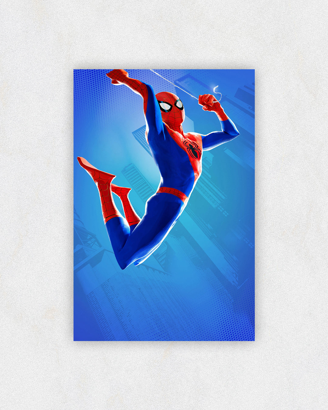 Animated Spider-Man Blue Halftone Poster
