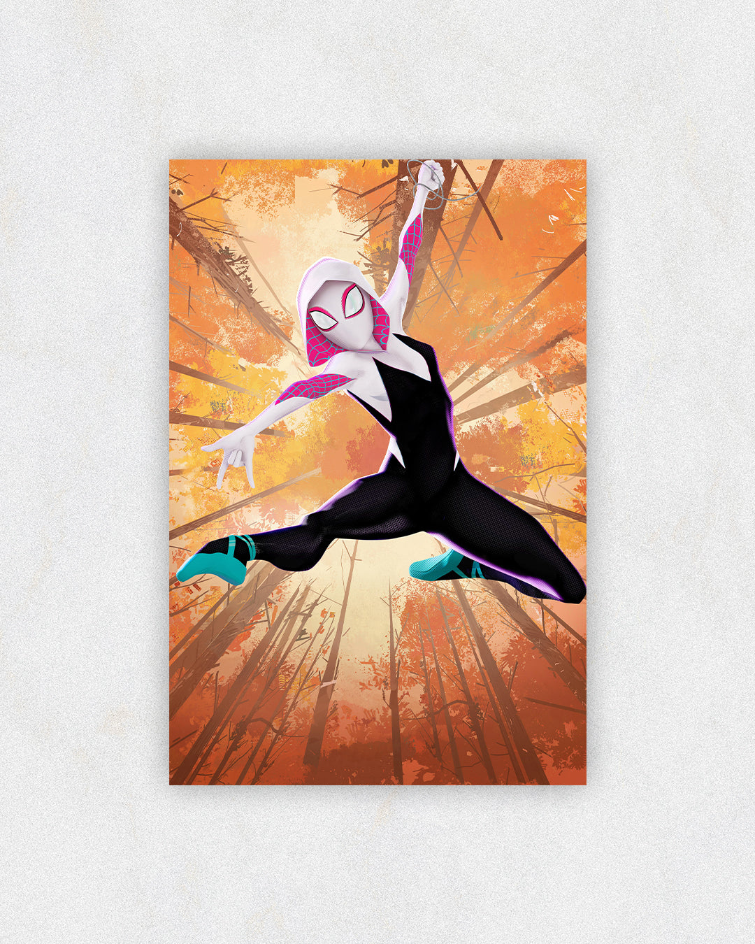 Spider-Gwen Autumn Forest Poster