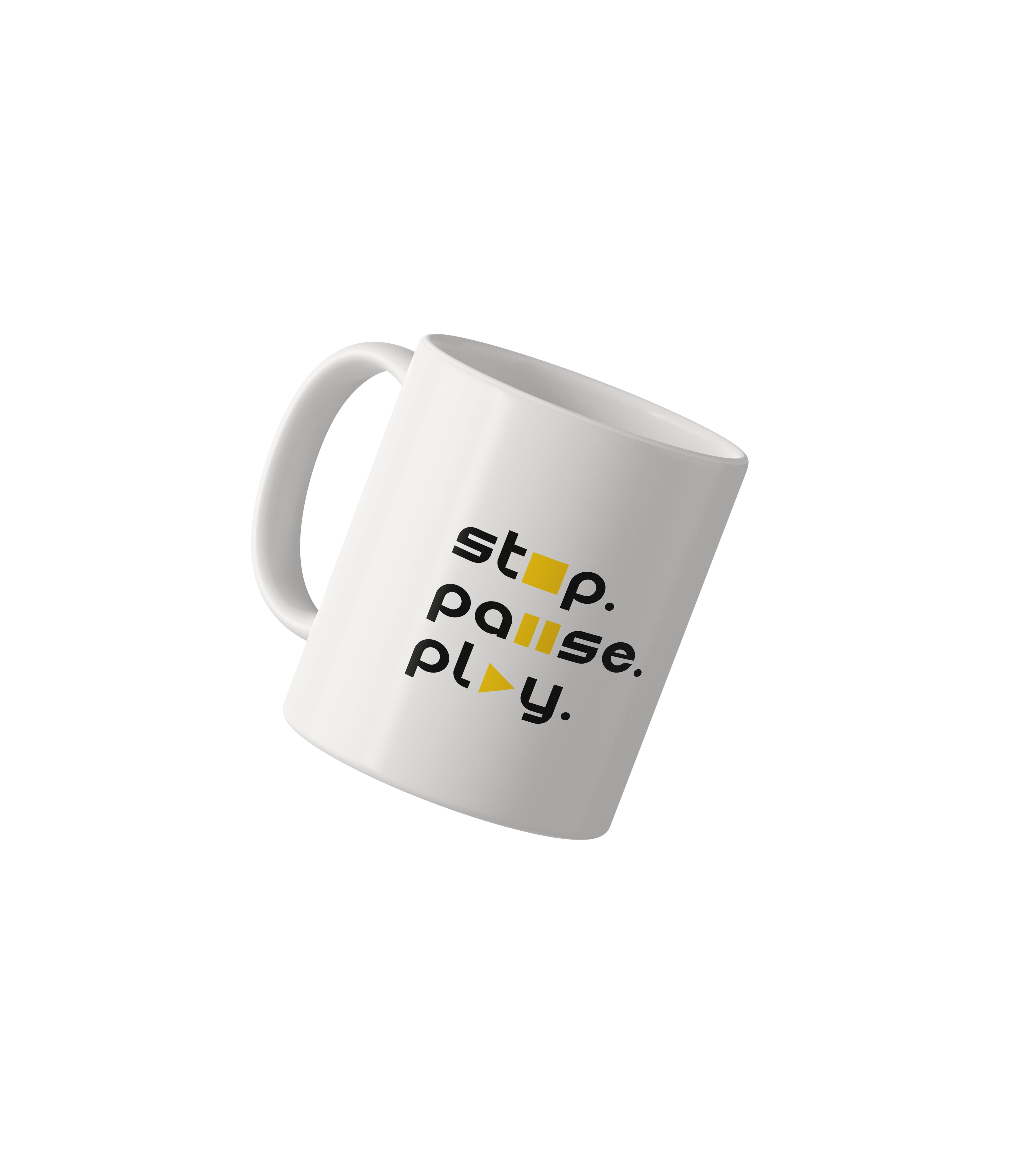 stop. pause. play. Minimalist Mug