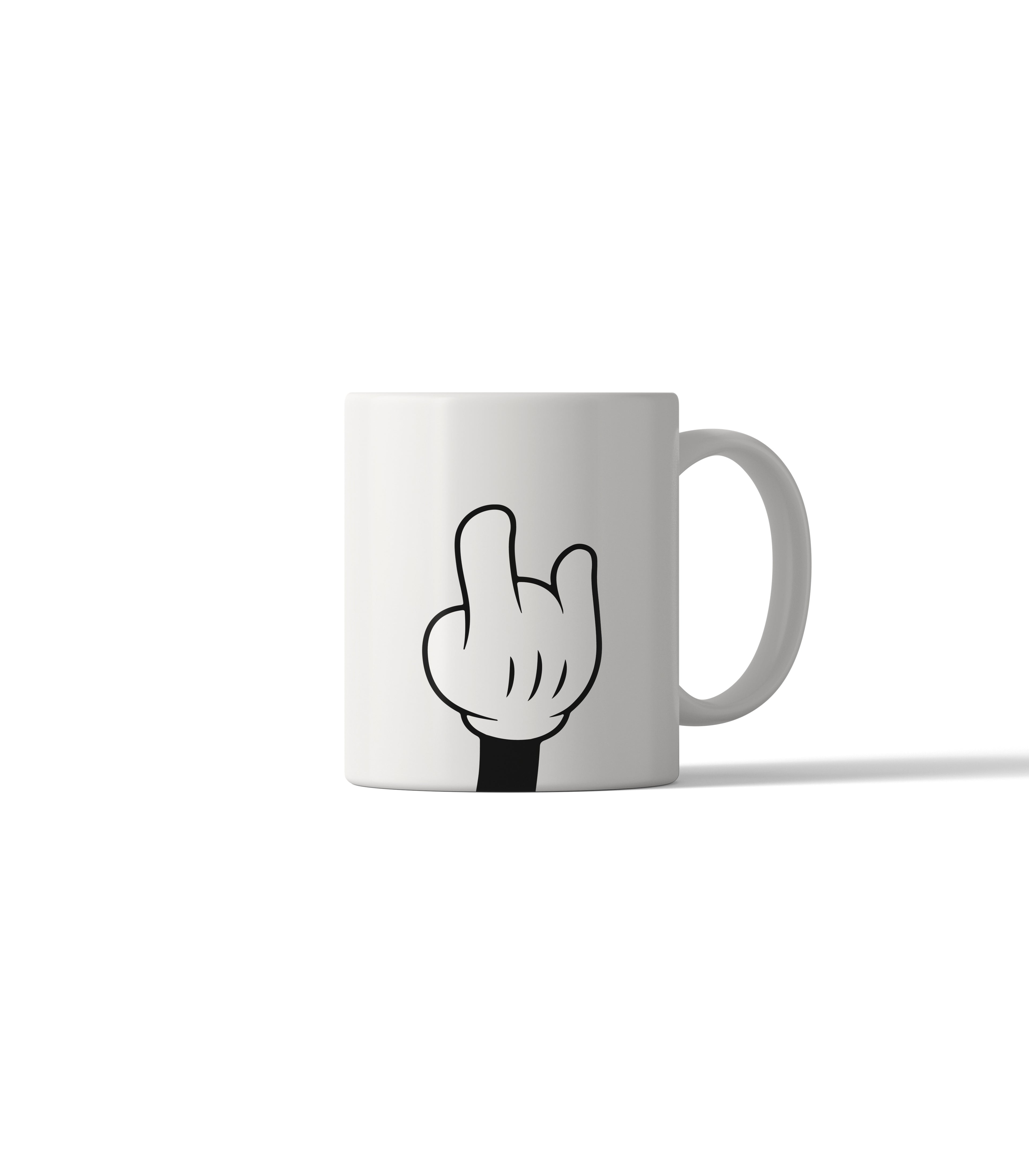 Rock On Horns Sign Classic Cartoon Hand Mug
