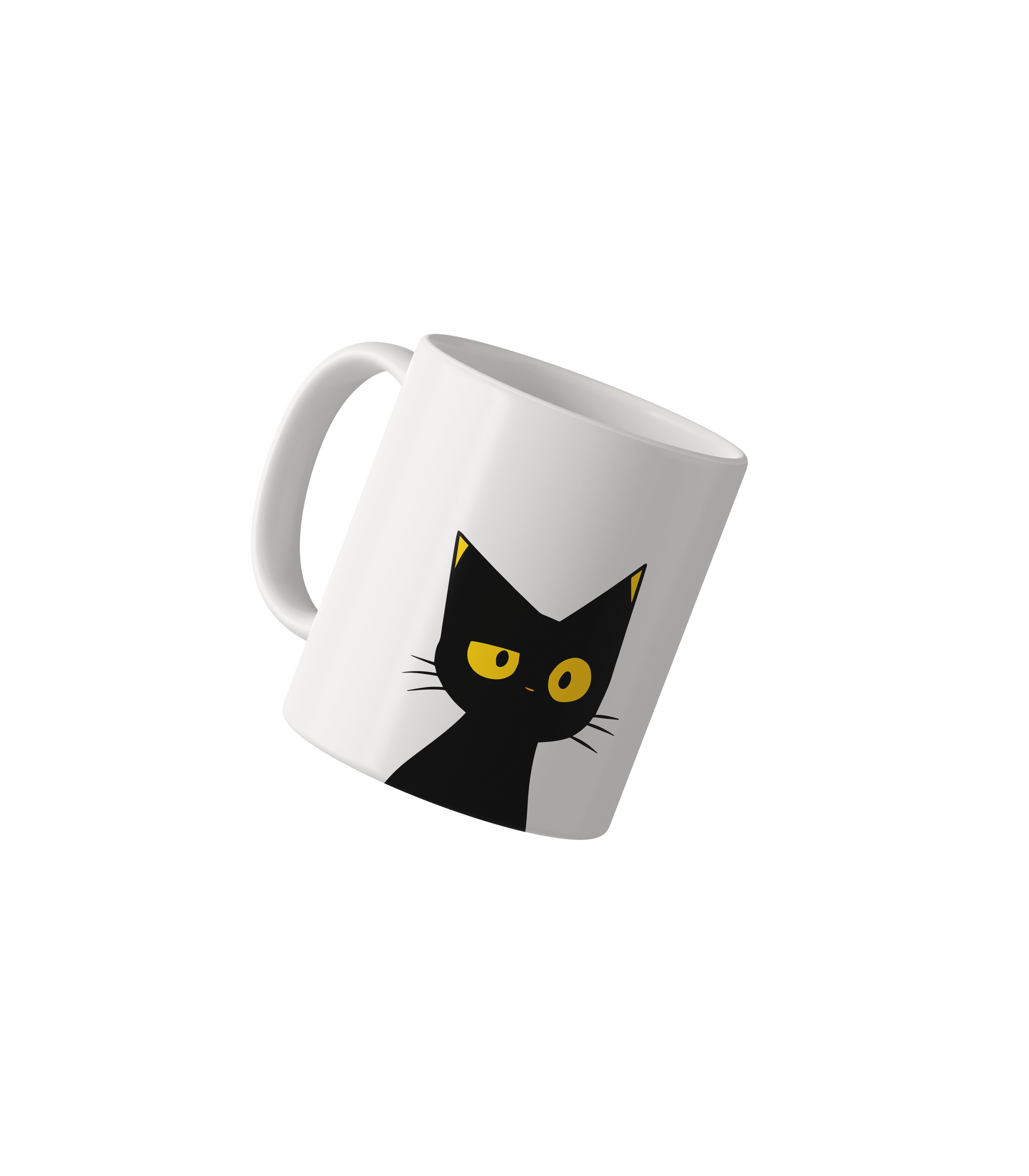 Suspicious Black Cat Mug