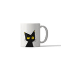 Suspicious Black Cat Mug