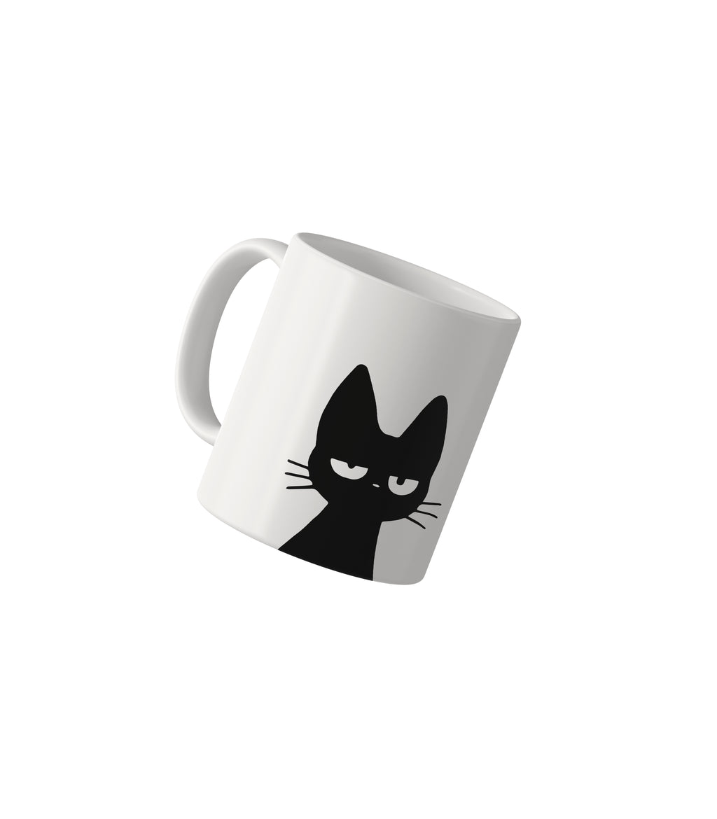 Grumpy Black Cat Mug