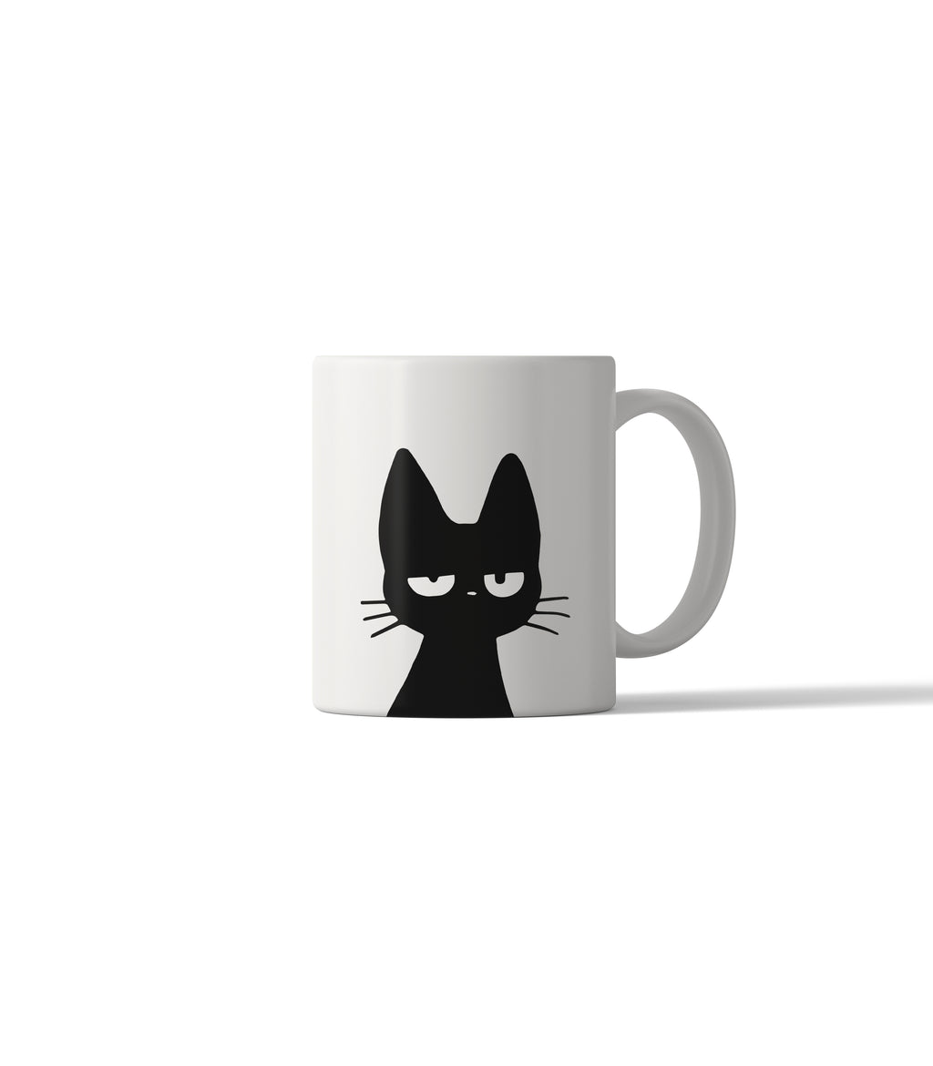 Grumpy Black Cat Mug