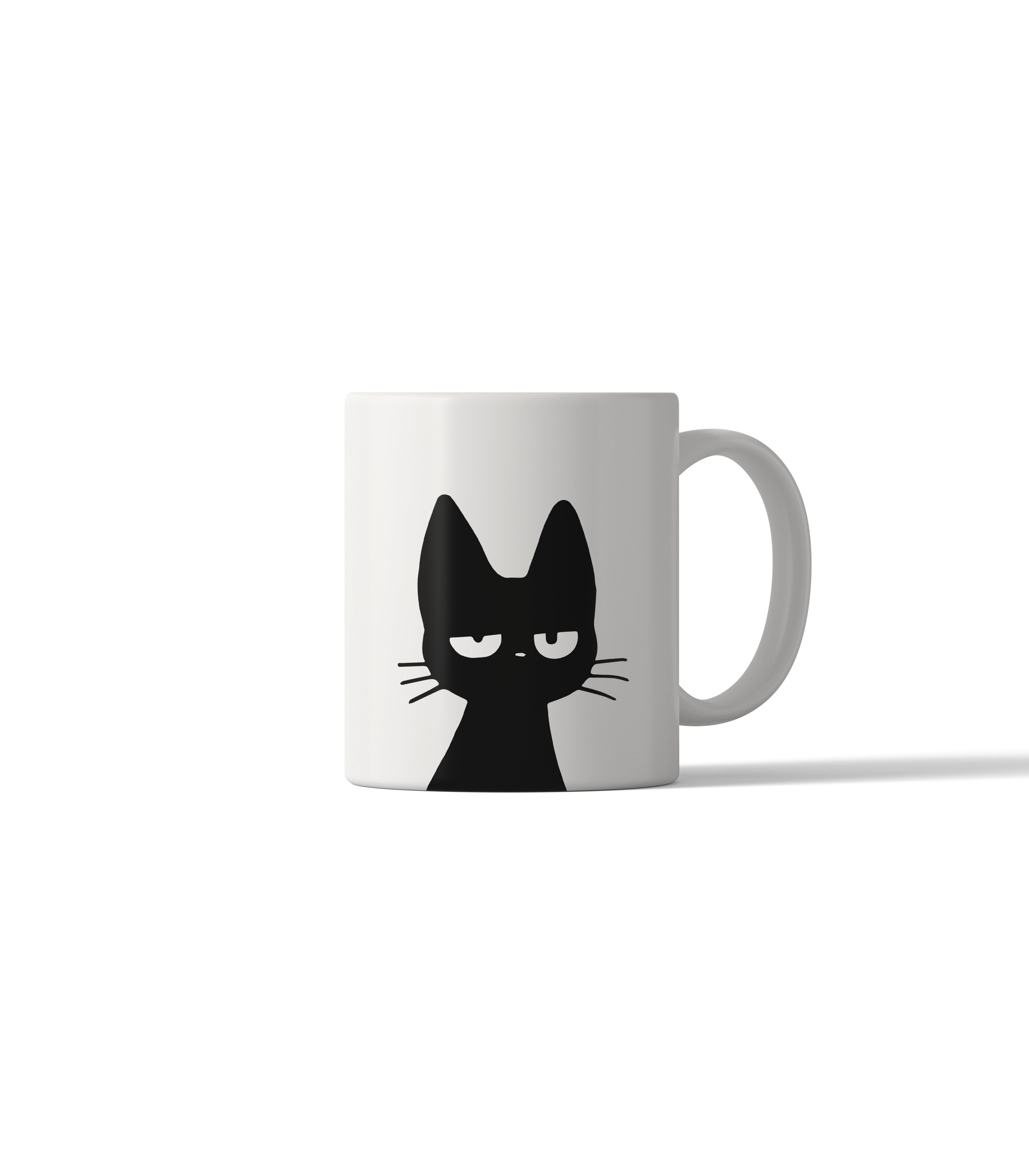 Grumpy Black Cat Mug