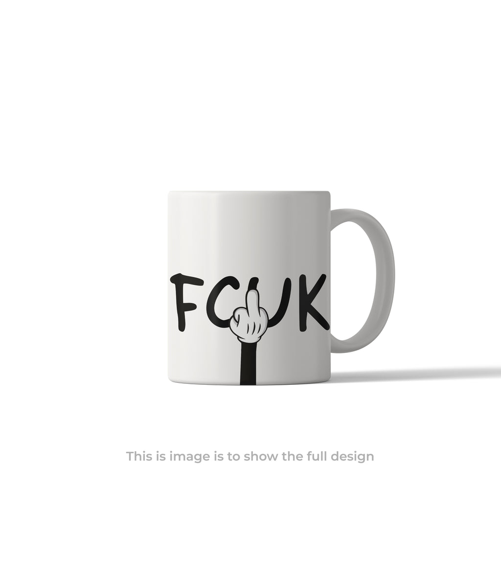 FCUK Middle Finger Cartoon Hand Mug