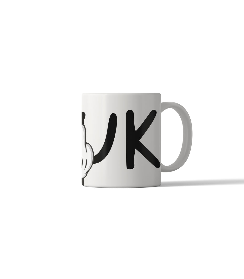 FCUK Middle Finger Cartoon Hand Mug