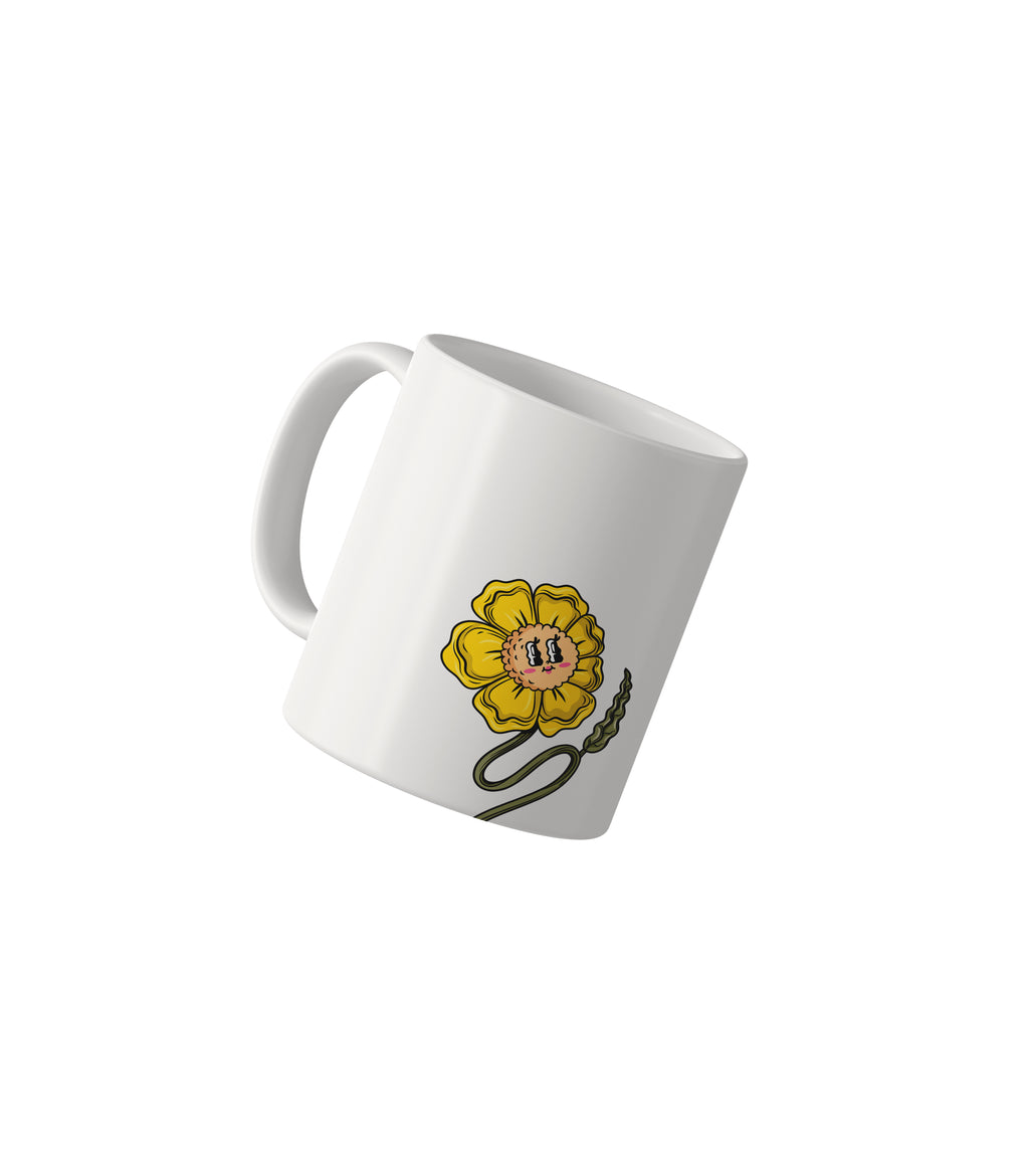 Gothic Flower Skull Mug
