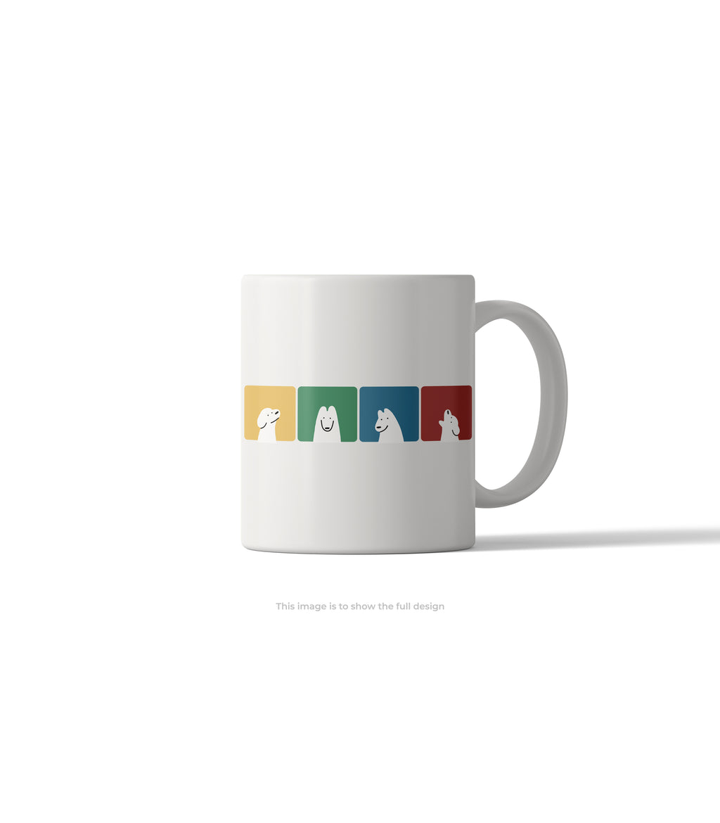 Peeking Dogs Mug