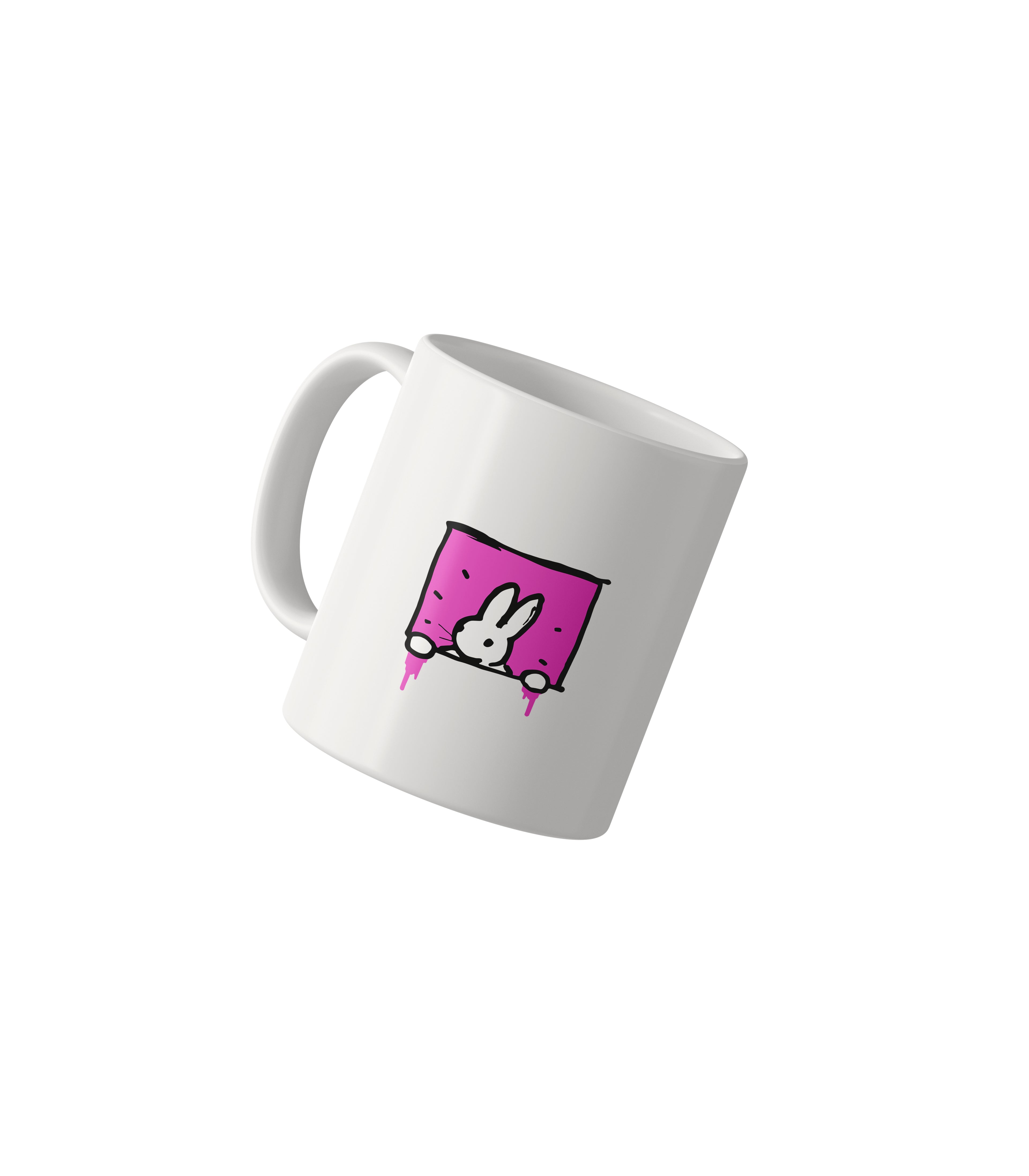 Peeking Bunny Graffiti Mug
