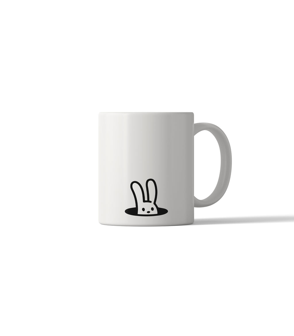 Peeking Bunny Rabbit Hole Mug