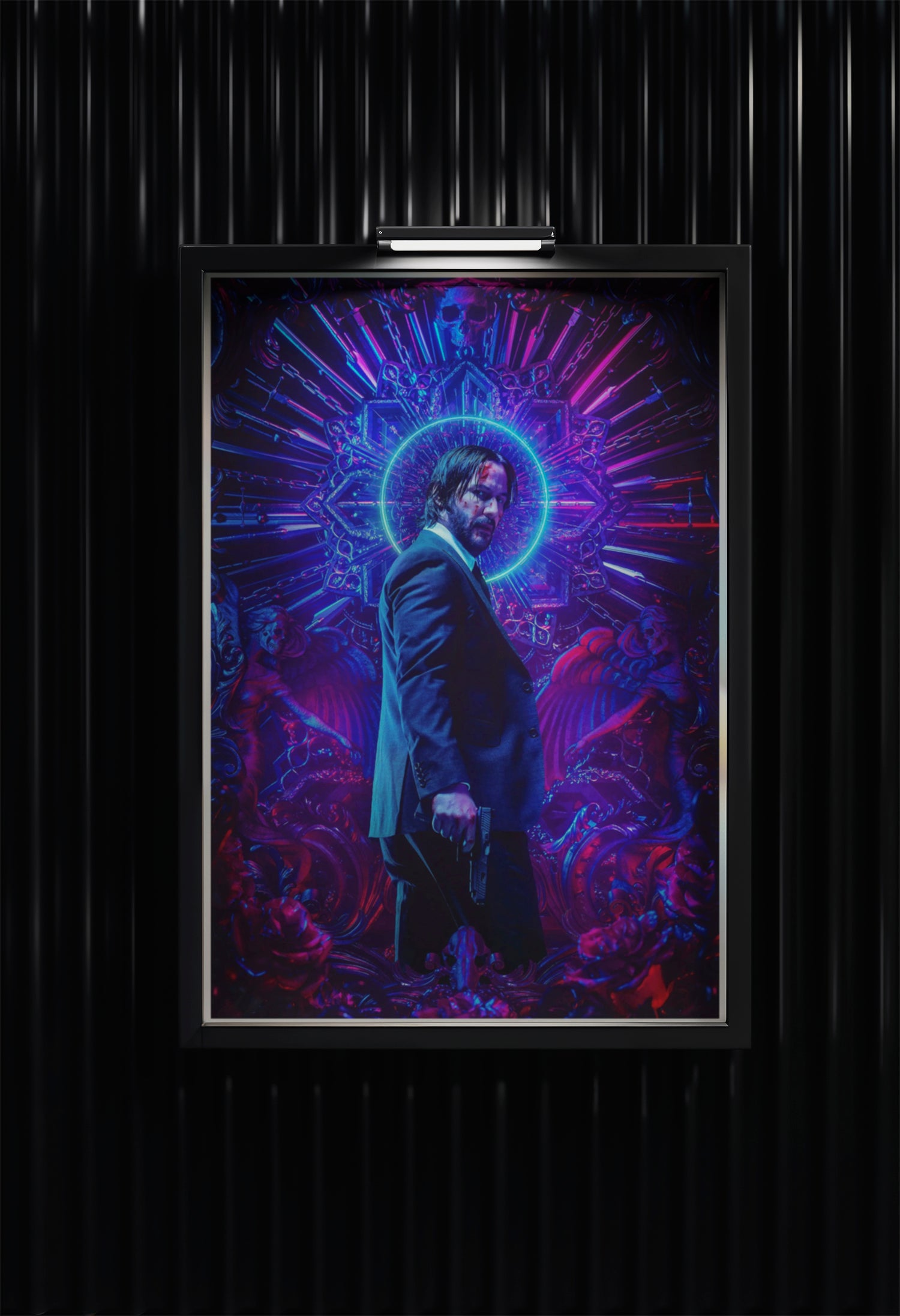 John Wick Ornate Neon Poster