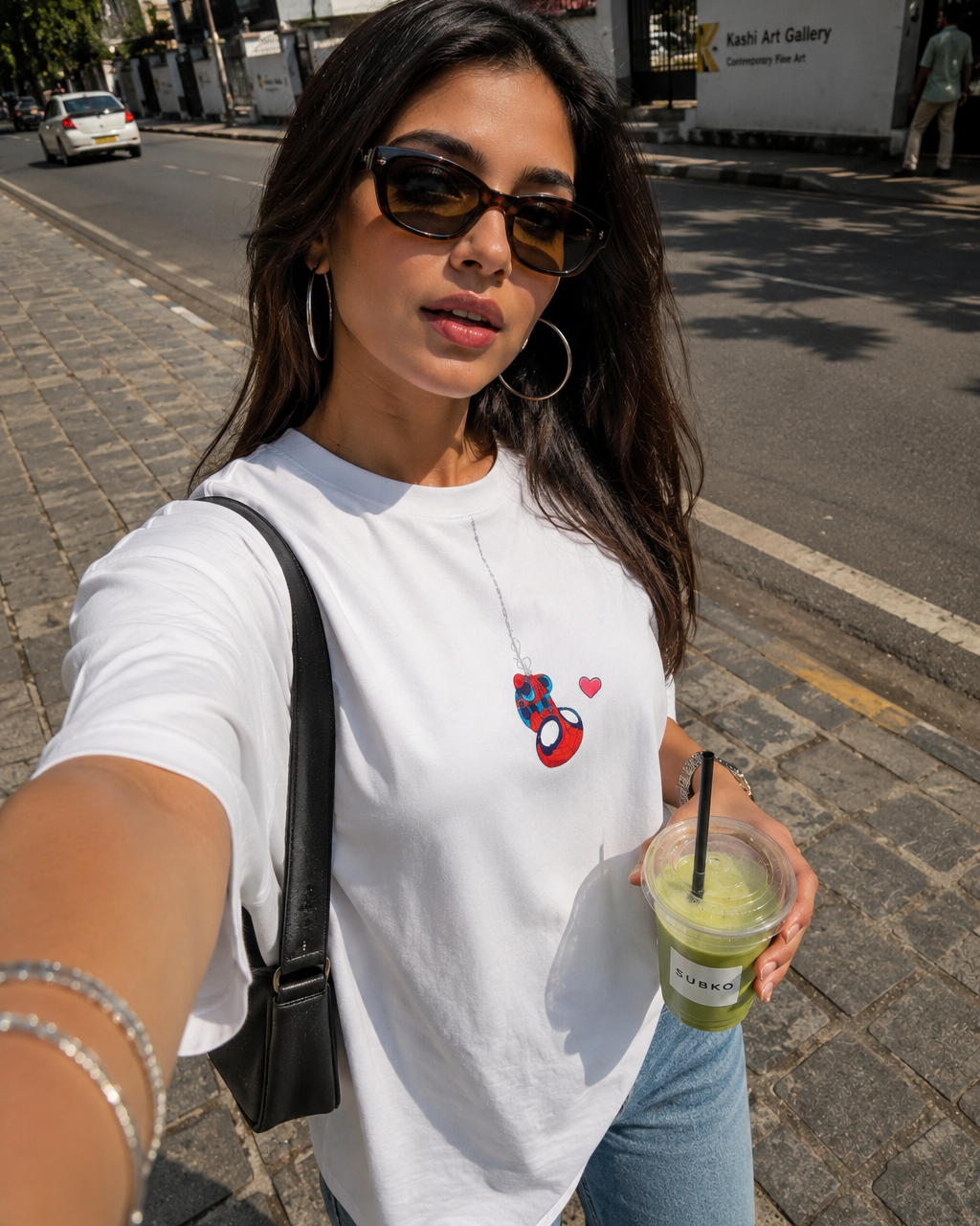 Chibi Spidey Heart Hanging Oversized Tee