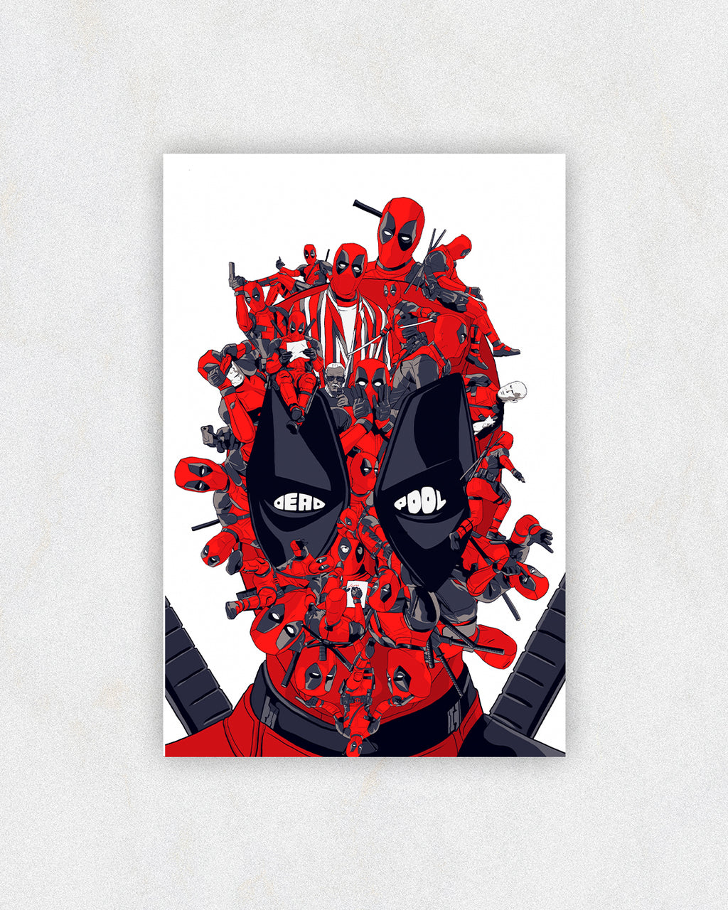 Deadpool Head Collage Poster