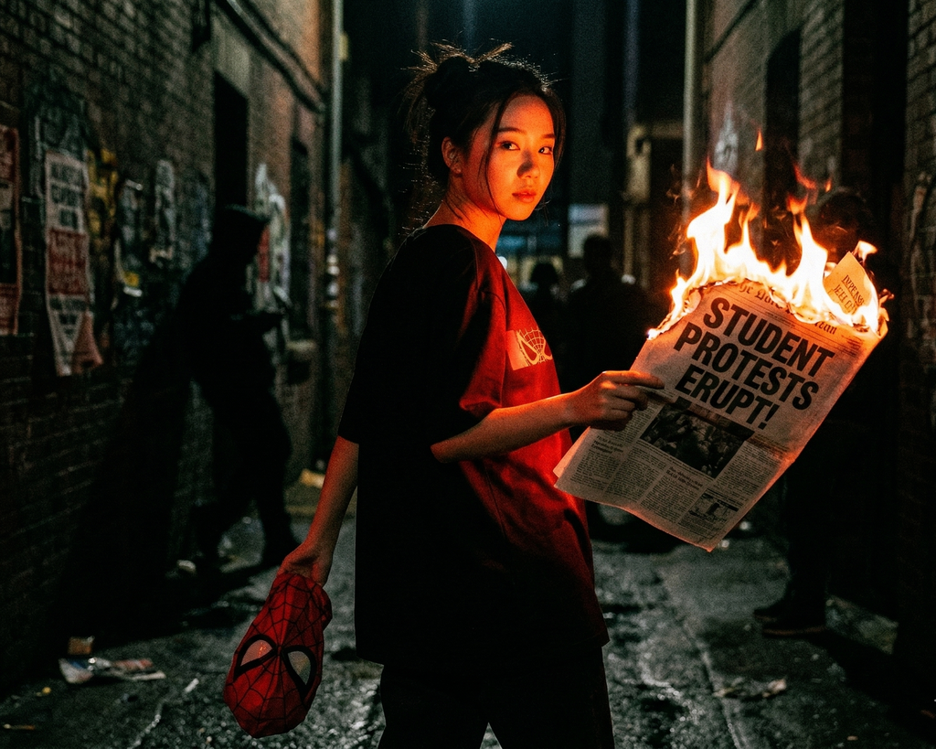 Spider-Man Red Box Logo Black Tee