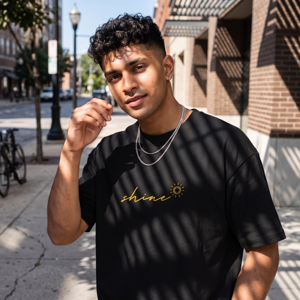 Shine Cursive Oversized Tee
