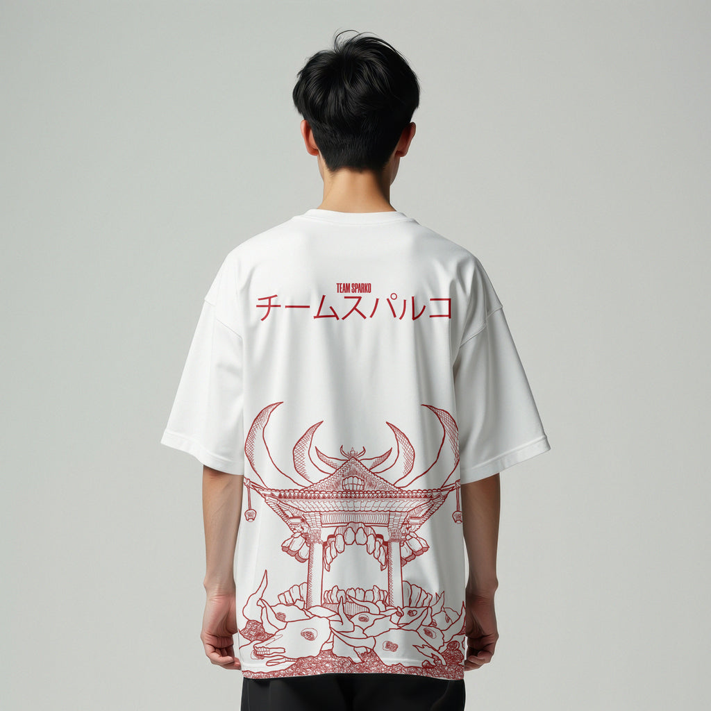 JJK Shrine Oversized White Tee