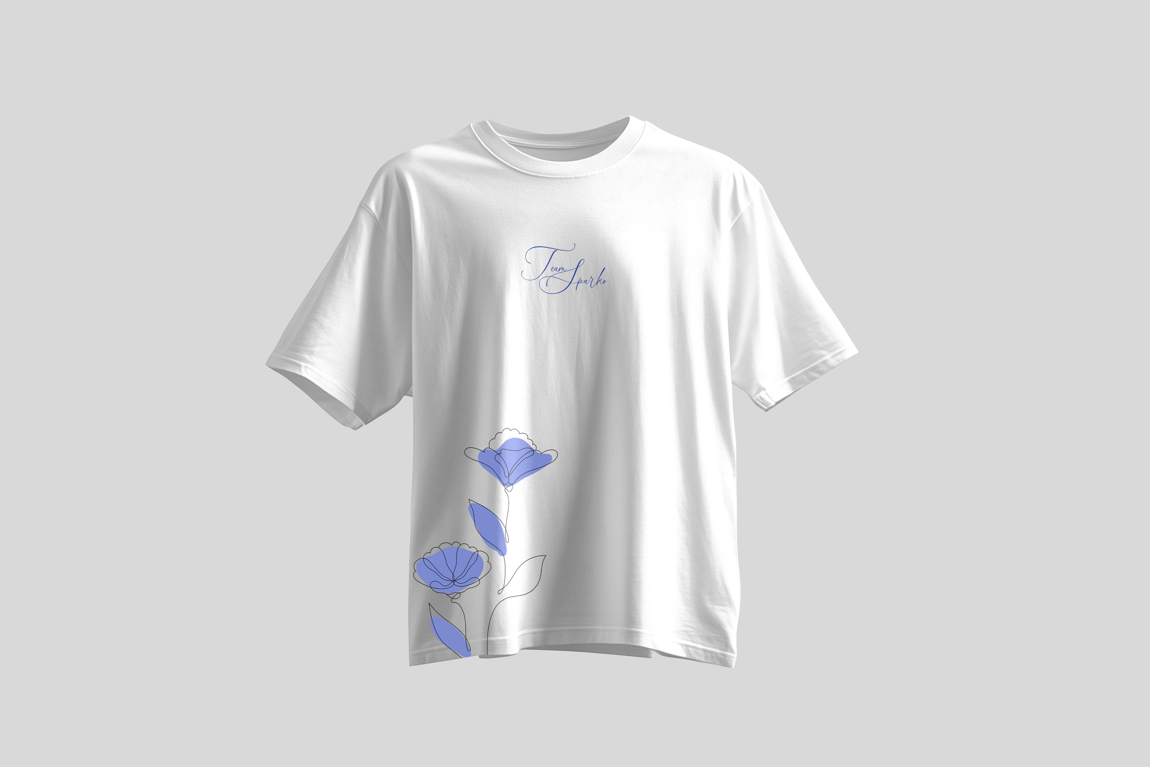 Blue & Lavender Floral Oversized Tee