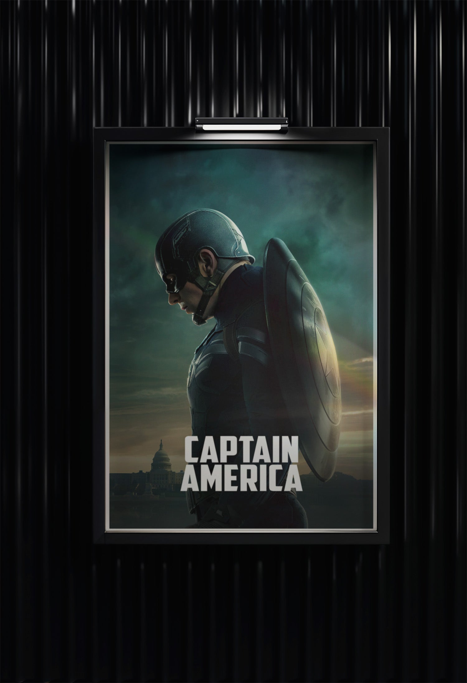 Captain America Somber Profile Art Print