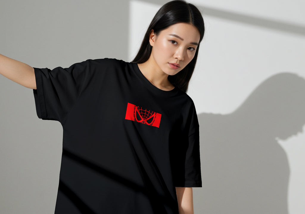 Spider-Man Red Box Logo Black Tee