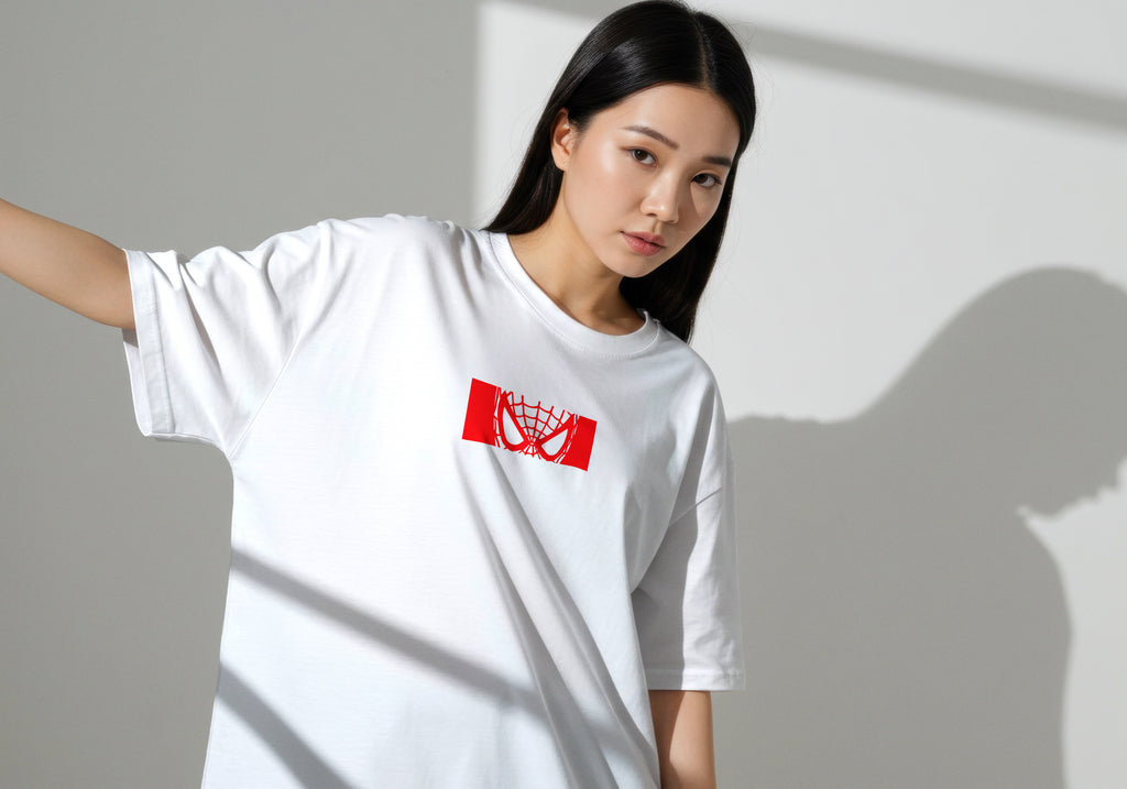 Spider-Man Red Box Logo White Tee