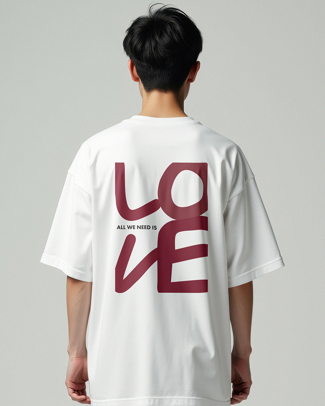 All We Need Is Love Block Graphic Oversized Tee