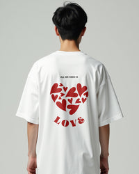 All We Need Is Love Heart Cluster Oversized Tee
