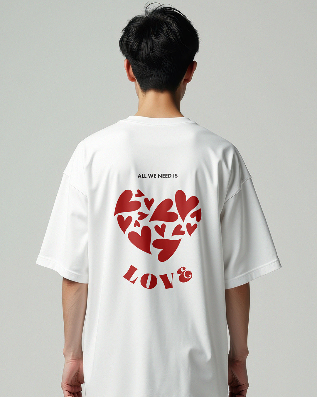 All We Need Is Love Heart Cluster Oversized Tee