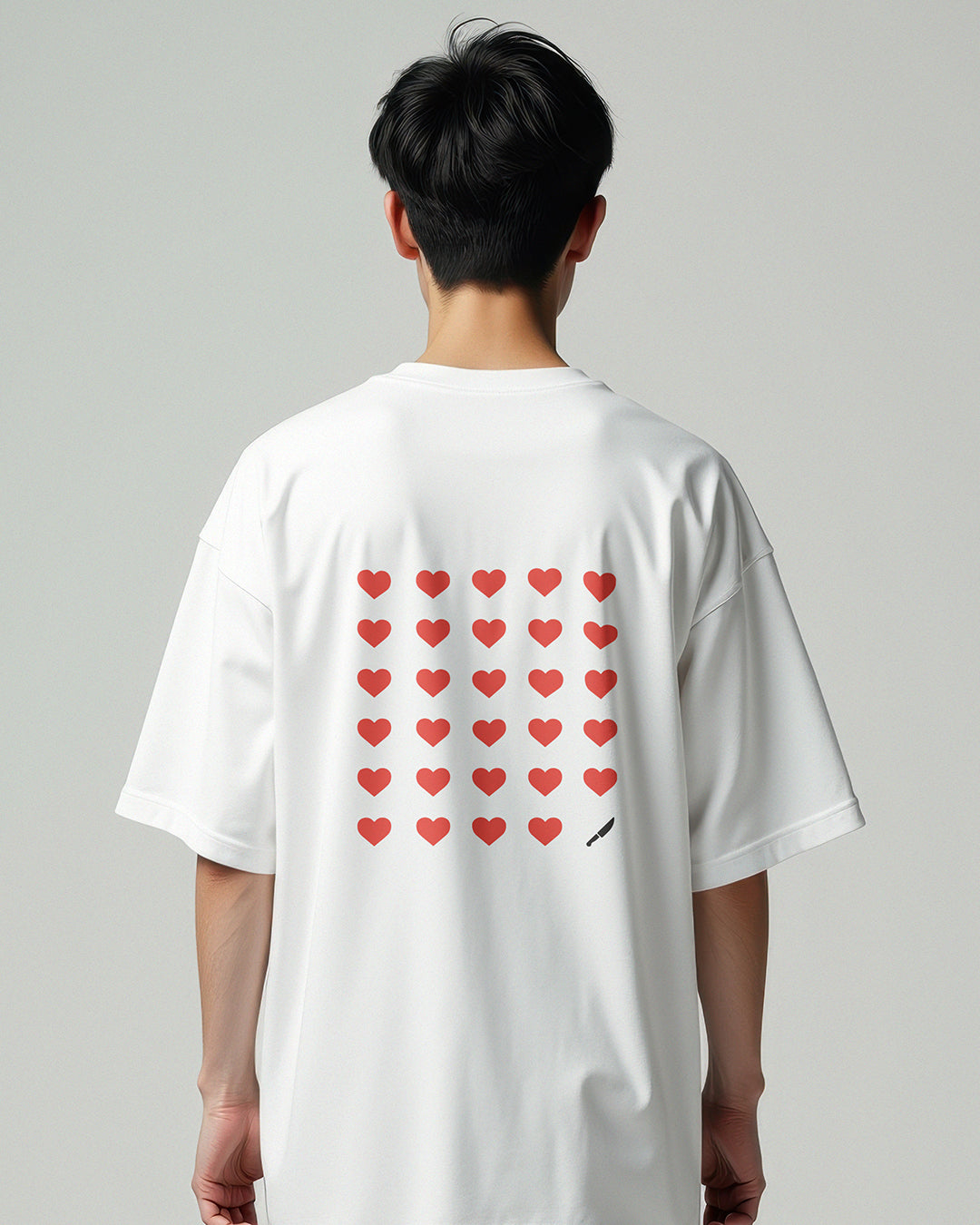 Obsession Heart Grid Oversized Tee
