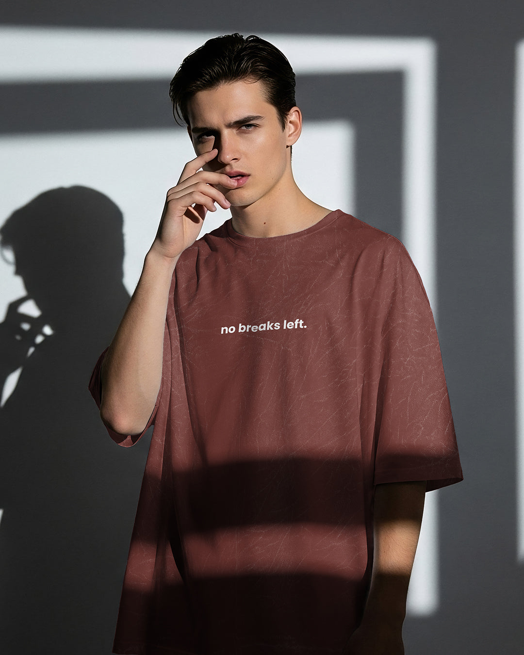 No Breaks Left Chocolate Acid Wash Tee — The Heist Edition
