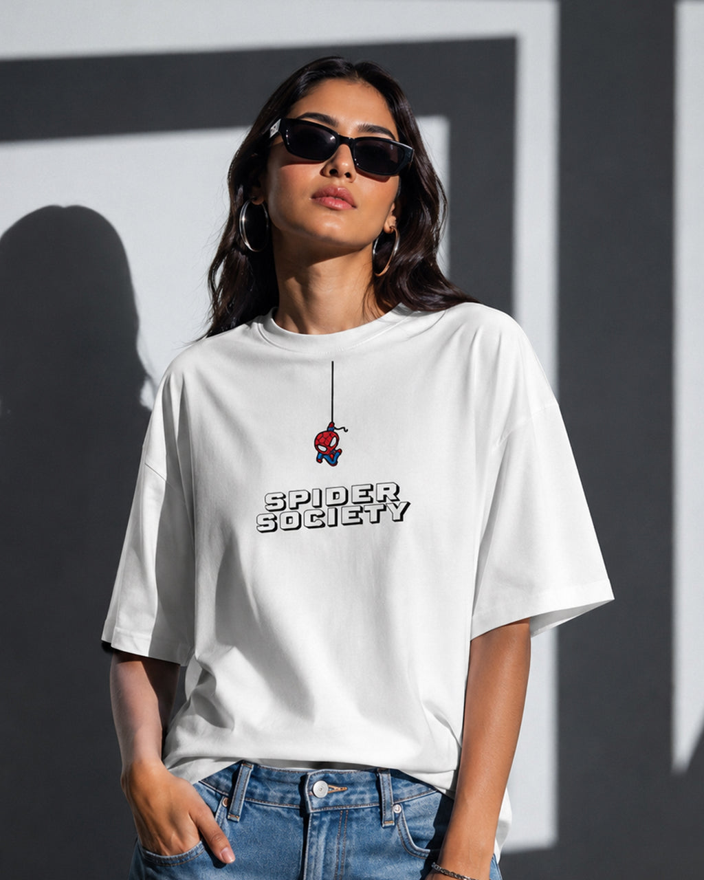 Spider Society Doodle Oversized Tee