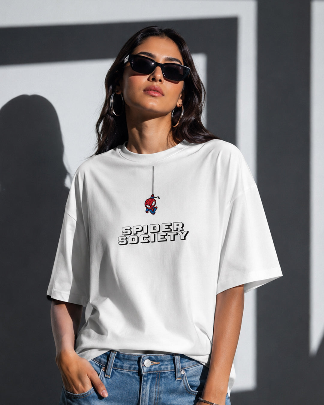 Spider Society Doodle Oversized Tee